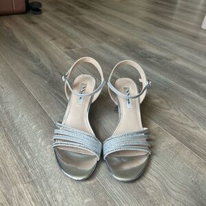 Nina Silver Strappy Heels